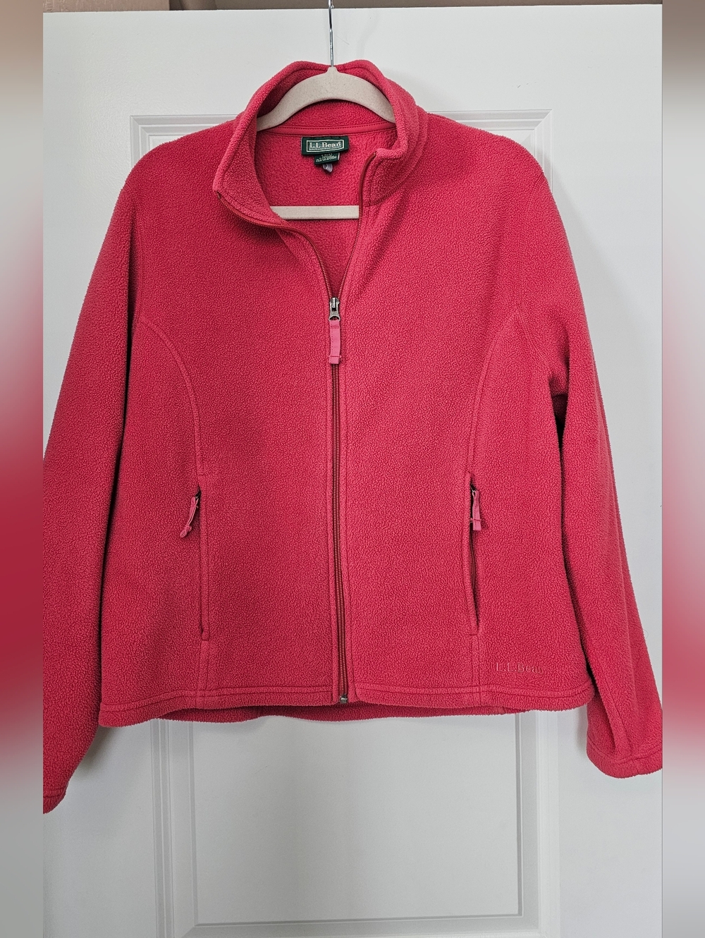 L.L.Bean Polartec Fleece Jacket Women’s L Pink Full Zip Outdoor Hiking Cozy